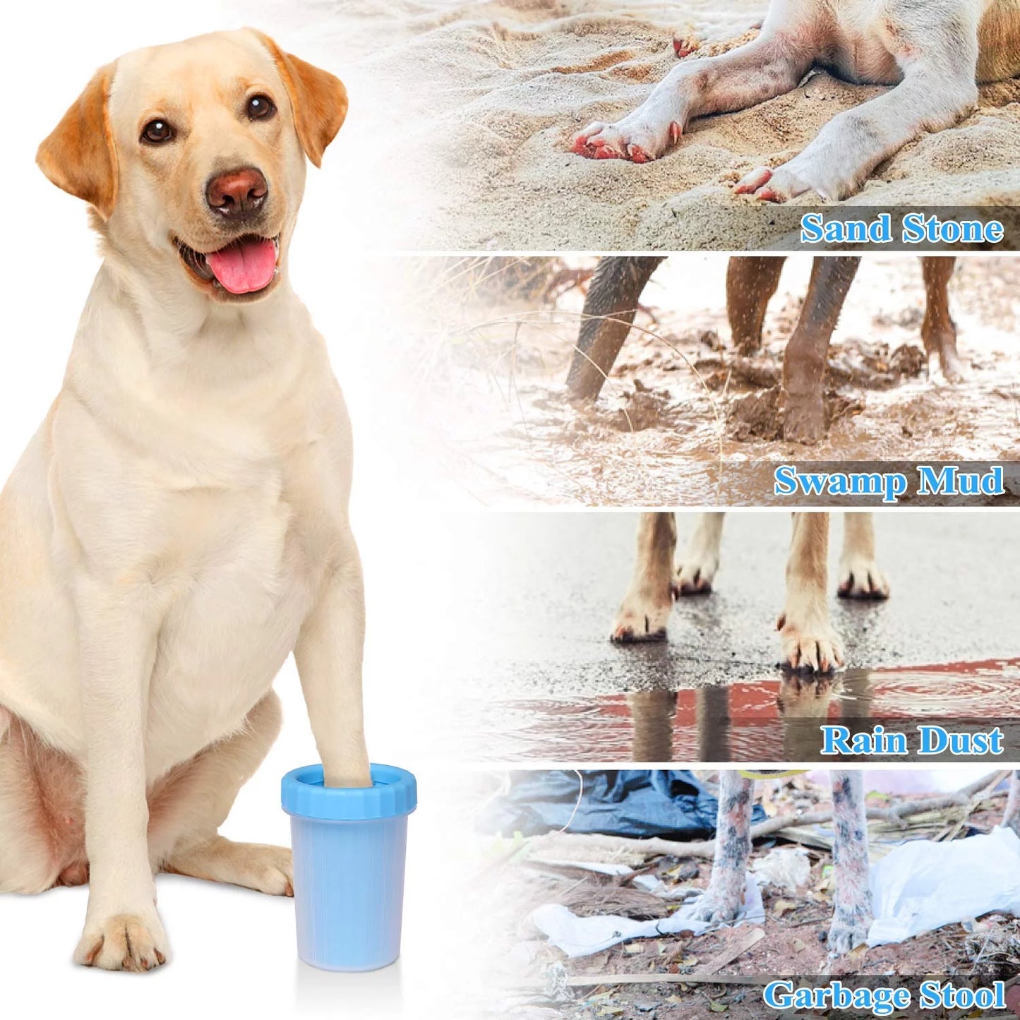 Dog Paw Cleaner, Dog Paw Washer Cup, 2 in 1 Portable Silicone Pet Cleaning Brush Feet Cleaner for Dogs,Dog Foot Cleaner for Large Dog