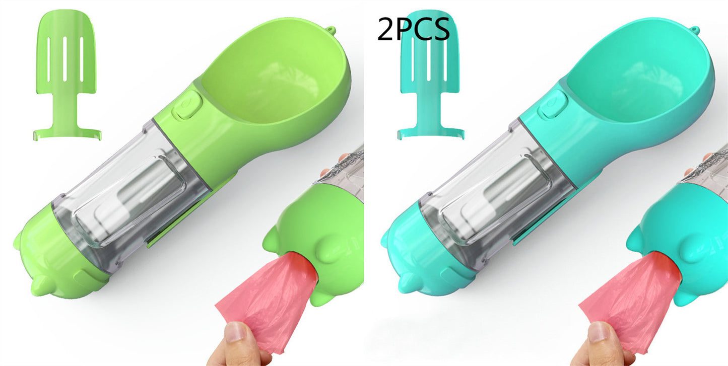 3-in-1 Travel Pet Water Bottle: Hydrate, Feed, and Clean Up